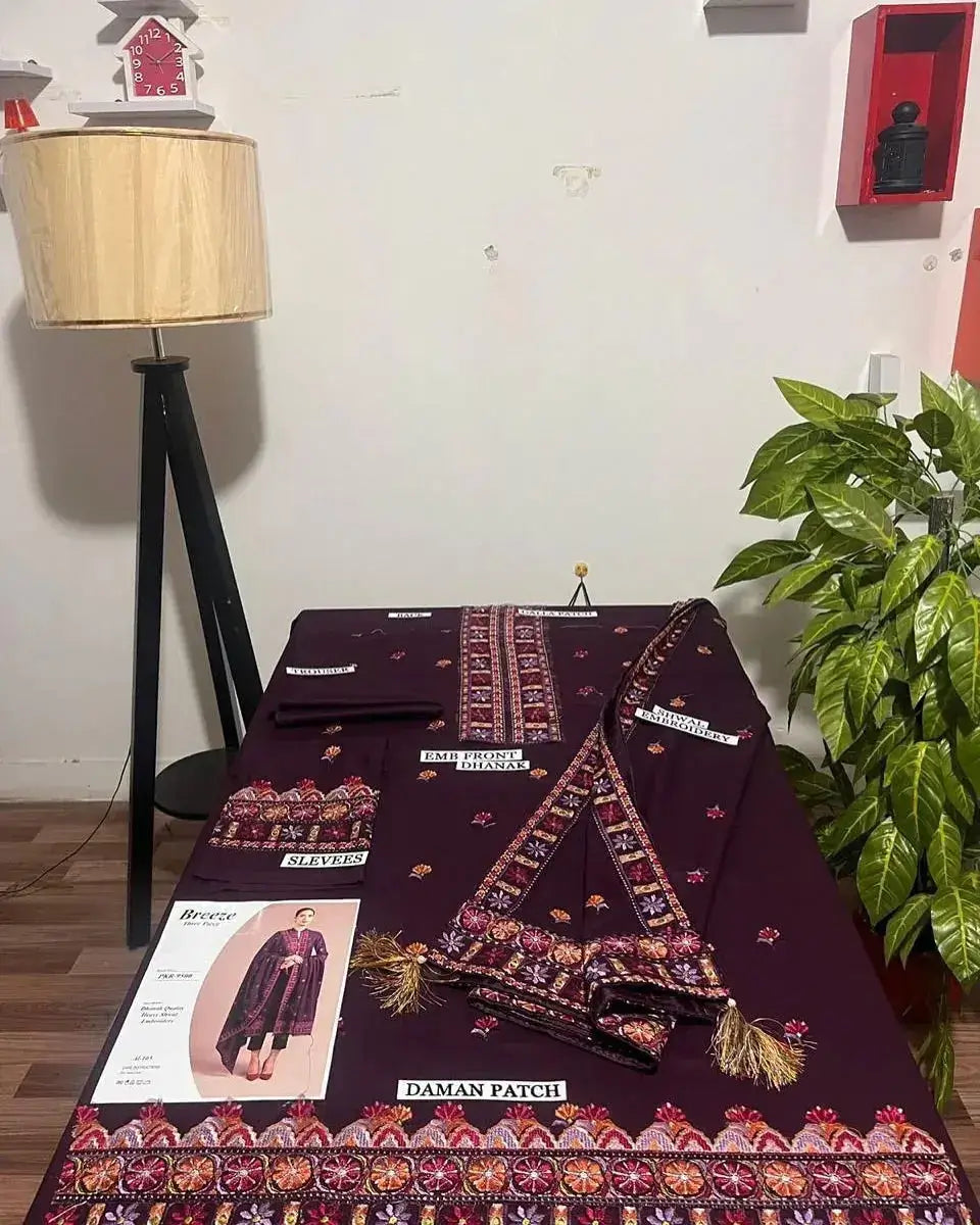 Queens’s Knit I Unstitched 3PC Wool Marina