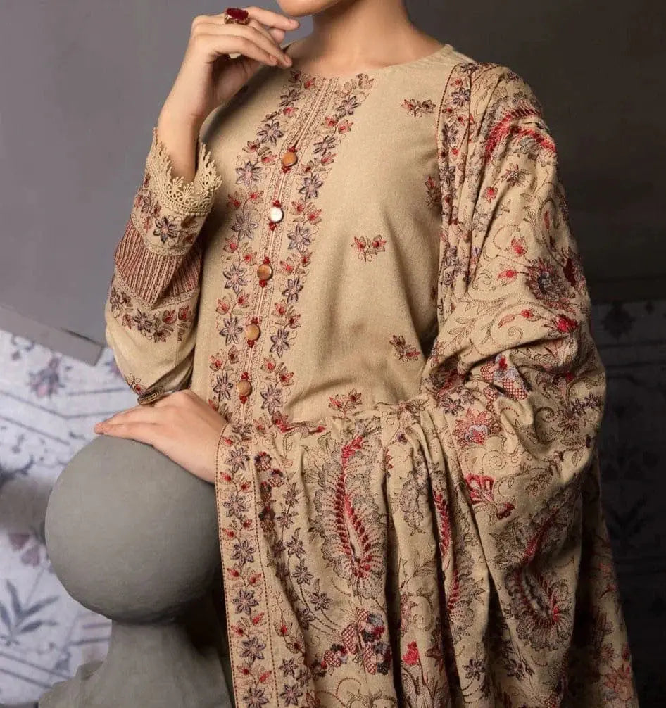 Golden Winter I Unstitched 3PC Wool Marina